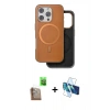 MARSİLYAN™- iPhone 16 Pro Kılıf Pusula Işık Koleksiyonu - Siyah 3D Antistatik Cam Ekran Koruyucu + Raze Metal Kamera Lens - CLTM