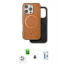 MARSİLYAN™- iPhone 16 Pro Kılıf Pusula Işık Koleksiyonu - Siyah Bilvis 0.18mm Plus Cam Ekran Koruyucu + Raze Metal Kamera Lens - BZ