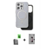 MARSİLYAN™- iPhone 16 Pro Kılıf Pusula Işık Koleksiyonu - Siyah Bilvis 3D Mat Cam Ekran Koruyucu + Siyah Raze Metal Kamera Lens