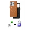 MARSİLYAN™- iPhone 16 Pro Kılıf Pusula Işık Koleksiyonu - Siyah Bilvis 5in1 5D Magic Hayalet Cam Ekran Koruyucu + Raze Metal Kamera Lens - BZ