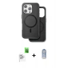 MARSİLYAN™- iPhone 16 Pro Kılıf Pusula Işık Koleksiyonu - Siyah Joko Magic 5D Cam + Raze Metal Kamera Lens - BZ