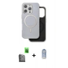 MARSİLYAN™- iPhone 16 Pro Kılıf Pusula Işık Koleksiyonu - Siyah Joko Magic 5D Cam + Raze Metal Kamera Lens - SH