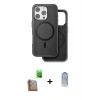 MARSİLYAN™- iPhone 16 Pro Kılıf Pusula Işık Koleksiyonu - Siyah Joko Magic 5D Cam + Raze Metal Kamera Lens - CLTM