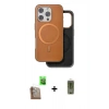 MARSİLYAN™- iPhone 16 Pro Kılıf Pusula Işık Koleksiyonu - Siyah Joko Magic 5D Hayalet Cam + Çöl Titanyum Raze Metal Kamera Lens