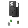 MARSİLYAN™- iPhone 16 Pro Kılıf Pusula Işık Koleksiyonu - Siyah Joko Magic 5D Hayalet Cam + Siyah Raze Metal Kamera Lens