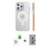 MARSİLYAN™- iPhone 16 Pro Kılıf Pusula Minimal Koleksiyonu - Siyah Bilvis 3D Mat Cam Ekran Koruyucu + Raze Metal Kamera Lens - BZ