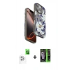 MARSİLYAN™- iPhone 16 Pro Kılıf Siluet Doku - Şeffaf 360 Full Body Arka Koruyucu + Raze Metal Kamera Lens - BZ