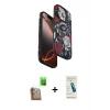 MARSİLYAN™- iPhone 16 Pro Kılıf Siluet Doku - Şeffaf Pasifik Cam Ekran Koruyucu + Raze Metal Kamera Lens - CLTM