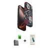 MARSİLYAN™- iPhone 16 Pro Kılıf Siluet Doku - Şeffaf Pasifik Cam Ekran Koruyucu + Raze Metal Kamera Lens - SH