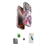 MARSİLYAN™- iPhone 16 Pro Kılıf Siluet Doku - Şeffaf Pasifik Cam Ekran Koruyucu + Raze Metal Kamera Lens - SH