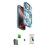 MARSİLYAN™- iPhone 16 Pro Kılıf Siluet Doku - Şeffaf Pasifik Cam Ekran Koruyucu + Raze Metal Kamera Lens - SH