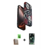 MARSİLYAN™- iPhone 16 Pro Kılıf Siluet Doku - Siyah 360 Mat Full Body Arka Koruyucu + Raze Metal Kamera Lens - CLTM