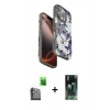 MARSİLYAN™- iPhone 16 Pro Kılıf Siluet Doku - Siyah 360 Mat Full Body Arka Koruyucu + Raze Metal Kamera Lens - SH
