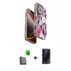MARSİLYAN™- iPhone 16 Pro Kılıf Siluet Doku - Siyah 3D Antistatik Hayalet Cam Ekran Koruyucu + Raze Metal Kamera Lens - SH