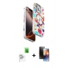 MARSİLYAN™- iPhone 16 Pro Kılıf Siluet Doku - Siyah 3D Antistatik Mat Seramik Nano Ekran Koruyucu + Raze Metal Kamera Lens - BZ