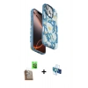 MARSİLYAN™- iPhone 16 Pro Kılıf Siluet Doku - Siyah 3D Antistatik Seramik Nano Ekran Koruyucu + Çöl Titanyum Raze Metal Kamera Lens