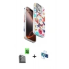 MARSİLYAN™- iPhone 16 Pro Kılıf Siluet Doku - Siyah 3D Antistatik Seramik Nano Ekran Koruyucu + Siyah Raze Metal Kamera Lens