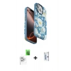 MARSİLYAN™- iPhone 16 Pro Kılıf Siluet Doku - Siyah Bilvis 0.18mm Plus Cam Ekran Koruyucu + Raze Metal Kamera Lens - BZ