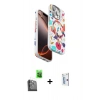 MARSİLYAN™- iPhone 16 Pro Kılıf Siluet Doku - Siyah Bilvis 0.18mm Plus Cam Ekran Koruyucu + Raze Metal Kamera Lens - SH