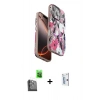 MARSİLYAN™- iPhone 16 Pro Kılıf Siluet Doku - Siyah Bilvis 0.18mm Plus Cam Ekran Koruyucu + Raze Metal Kamera Lens - SH