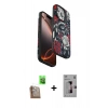 MARSİLYAN™- iPhone 16 Pro Kılıf Siluet Doku - Siyah Bilvis 3D Mat Cam Ekran Koruyucu + Raze Metal Kamera Lens - CLTM