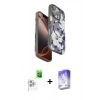MARSİLYAN™- iPhone 16 Pro Kılıf Siluet Doku - Siyah Bilvis 5in1 3D Magic Cam Ekran Koruyucu + Raze Metal Kamera Lens - BZ