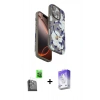 MARSİLYAN™- iPhone 16 Pro Kılıf Siluet Doku - Siyah Bilvis 5in1 3D Magic Cam Ekran Koruyucu + Raze Metal Kamera Lens - SH
