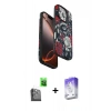 MARSİLYAN™- iPhone 16 Pro Kılıf Siluet Doku - Siyah Bilvis 5in1 3D Magic Cam Ekran Koruyucu + Raze Metal Kamera Lens - SH