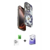 MARSİLYAN™- iPhone 16 Pro Kılıf Siluet Doku - Siyah Bilvis 5in1 5D Magic Hayalet Cam Ekran Koruyucu + Raze Metal Kamera Lens - BZ