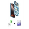 MARSİLYAN™- iPhone 16 Pro Kılıf Siluet Doku - Siyah Bilvis 5in1 5D Magic Hayalet Cam Ekran Koruyucu + Raze Metal Kamera Lens - BZ