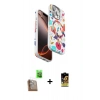 MARSİLYAN™- iPhone 16 Pro Kılıf Siluet Doku - Siyah Buffer Cam Ekran Koruyucu + Çöl Titanyum Raze Metal Kamera Lens