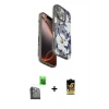 MARSİLYAN™- iPhone 16 Pro Kılıf Siluet Doku - Siyah Buffer Cam Ekran Koruyucu + Raze Metal Kamera Lens - SH