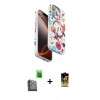 MARSİLYAN™- iPhone 16 Pro Kılıf Siluet Doku - Siyah Buffer Cam Ekran Koruyucu + Raze Metal Kamera Lens - SH