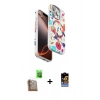 MARSİLYAN™- iPhone 16 Pro Kılıf Siluet Doku - Siyah Buffer Hayalet Cam Ekran Koruyucu + Raze Metal Kamera Lens - CLTM
