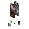 MARSİLYAN™- iPhone 16 Pro Kılıf Siluet Doku - Siyah Buffer Hayalet Cam Ekran Koruyucu + Raze Metal Kamera Lens - SH