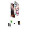 MARSİLYAN™- iPhone 16 Pro Kılıf Siluet Doku - Siyah Buffer Hayalet Cam Ekran Koruyucu + Raze Metal Kamera Lens - SH