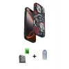 MARSİLYAN™- iPhone 16 Pro Kılıf Siluet Doku - Siyah Joko Magic 5D Cam + Raze Metal Kamera Lens - SH