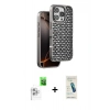 MARSİLYAN™- iPhone 16 Pro Kılıf Siluet Form Serisi - Şeffaf Pasifik Cam Ekran Koruyucu + Raze Metal Kamera Lens - BZ