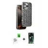 MARSİLYAN™- iPhone 16 Pro Kılıf Siluet Form Serisi - Siyah 360 Mat Full Body Arka Koruyucu + Beyaz Raze Metal Kamera Lens