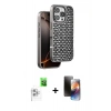 MARSİLYAN™- iPhone 16 Pro Kılıf Siluet Form Serisi - Siyah 3D Antistatik Mat Seramik Nano Ekran Koruyucu + Raze Metal Kamera Lens - BZ