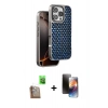 MARSİLYAN™- iPhone 16 Pro Kılıf Siluet Form Serisi - Siyah 3D Antistatik Mat Seramik Nano Ekran Koruyucu + Çöl Titanyum Raze Metal Kamera Lens
