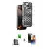 MARSİLYAN™- iPhone 16 Pro Kılıf Siluet Form Serisi - Siyah 3D Antistatik Mat Seramik Nano Ekran Koruyucu + Raze Metal Kamera Lens - SH