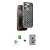 MARSİLYAN™- iPhone 16 Pro Kılıf Siluet Form Serisi - Siyah Bilvis 3D Mat Cam Ekran Koruyucu + Beyaz Raze Metal Kamera Lens