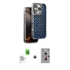 MARSİLYAN™- iPhone 16 Pro Kılıf Siluet Form Serisi - Siyah Bilvis 3D Mat Cam Ekran Koruyucu + Beyaz Raze Metal Kamera Lens