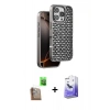 MARSİLYAN™- iPhone 16 Pro Kılıf Siluet Form Serisi - Siyah Bilvis 5in1 5D Magic Hayalet Cam Ekran Koruyucu + Raze Metal Kamera Lens - CLTM