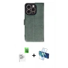 MARSİLYAN™- iPhone 16 Pro Kılıf Siluet Işık Serisi - Siyah 3D Antistatik Cam Ekran Koruyucu + Raze Metal Kamera Lens - BZ