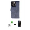 MARSİLYAN™- iPhone 16 Pro Kılıf Siluet Işık Serisi - Siyah 3D Antistatik Hayalet Cam Ekran Koruyucu + Raze Metal Kamera Lens - BZ