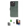 MARSİLYAN™- iPhone 16 Pro Kılıf Siluet Işık Serisi - Siyah 3D Antistatik Mat Seramik Nano Ekran Koruyucu + Siyah Raze Metal Kamera Lens