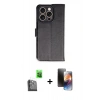 MARSİLYAN™- iPhone 16 Pro Kılıf Siluet Işık Serisi - Siyah 3D Antistatik Mat Seramik Nano Ekran Koruyucu + Siyah Raze Metal Kamera Lens