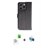 MARSİLYAN™- iPhone 16 Pro Kılıf Siluet Işık Serisi - Siyah 3D Antistatik Seramik Nano Ekran Koruyucu + Raze Metal Kamera Lens - BZ